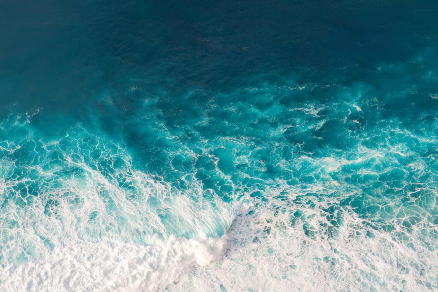 blue ocean and white tide